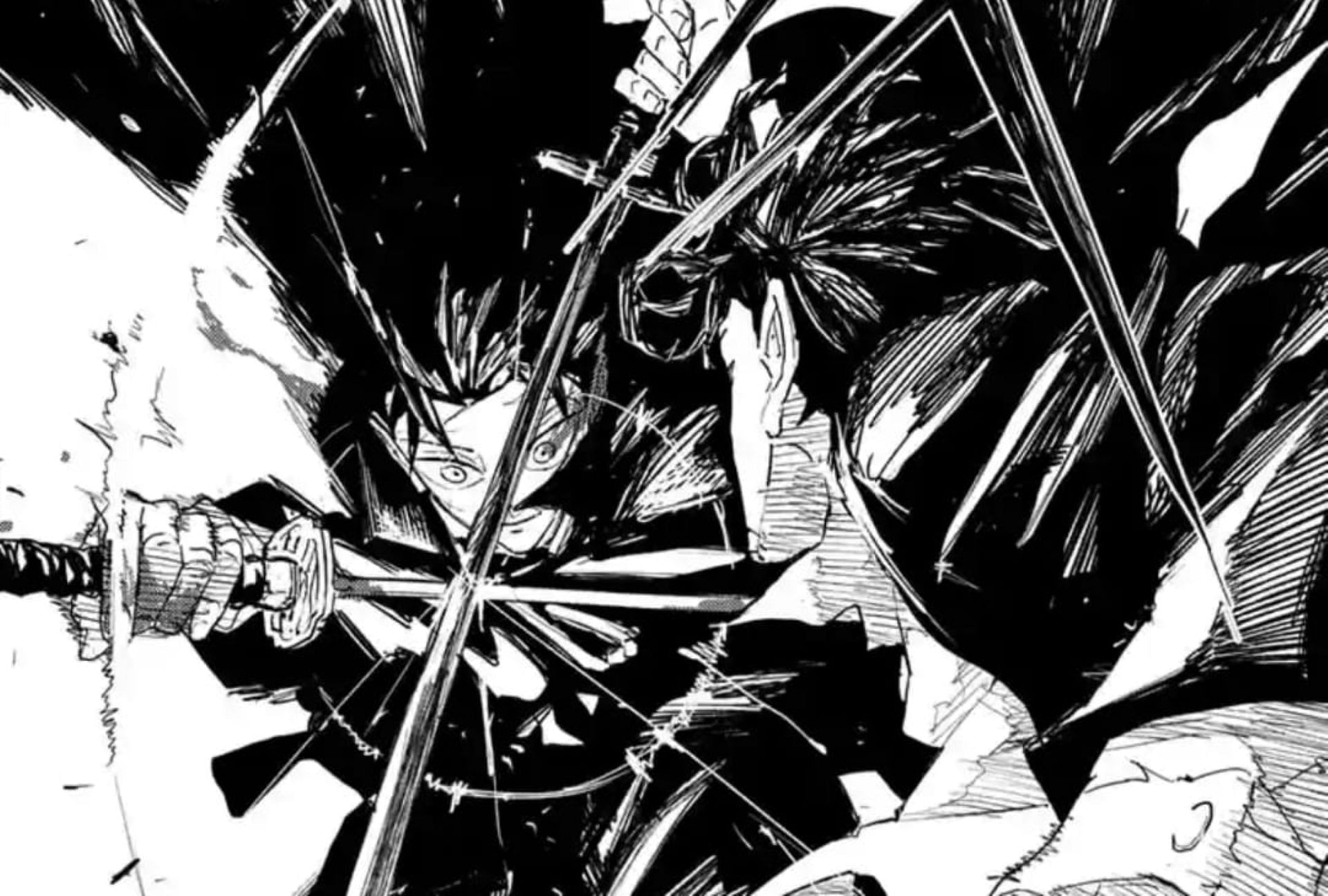 Chihiro vs. Samura in the manga (Image via Shueisha)